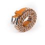 Leather goods - Orange/white women's braided belt - VERTICAL L ACCESSOIRE