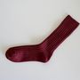 Socks - EGYPTIAN COTTON RIBBED SOCKS - NISHIGUCHI KUTSUSHITA