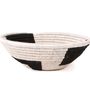 Decorative objects - 12" Large Black + White Round Basket - ALL ACROSS AFRICA + KAZI
