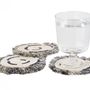 Stemware - Fringed Black + White Geo Drink Coasters, Set of 4 - ALL ACROSS AFRICA + KAZI