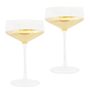 Wine accessories - Estelle Gold Crystal Coupe Glassware Set of 2 - CRISTINA RE