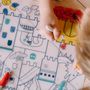 Design objects - Silicone colouring table mat for kids with 5 dry markers included - Castle - SUPERPETIT