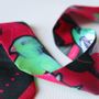 Foulards et écharpes - Fétiche à nouer 100 % twill de soie - bandeau/ruban - Oiseaux du paradis Pink - MAISON FÉTICHE