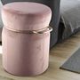 Objets de décoration - POUF TABOURET GRIS POIGNEES ARGENT - AULICA PROM ORF DIFFUSION