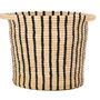 Storage boxes - Black + Natural Striped Raffia Floor Storage Basket - ALL ACROSS AFRICA + KAZI