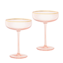 Wine accessories - Rose Crystal Coupe Glassware Set of 2 - CRISTINA RE