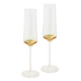 Art glass - Estelle Gold Crystal Champagne Flute Set of 2 - CRISTINA RE