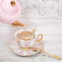 Accessoires thé et café - Tasse à thé et soucoupe à rayures blush - CRISTINA RE
