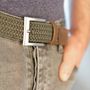 Leather goods - Khaki braided belt - VERTICAL L ACCESSOIRE