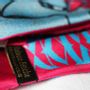 Foulards et écharpes - Fétiche à nouer 100 % twill de soie - bandeau/ruban - La Danse N°2 Pink & Blue - MAISON FÉTICHE