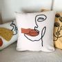 Fabric cushions - Square Cushion Say It Beige - LES LOVERS DECO