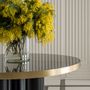 Dining Tables - Ray Table in Sikomoro Frise Structure and Brushed Brass Details - DUISTT