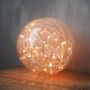 Table lamps - BALL 25cm clear crackle glass & garland  - CHEHOMA