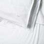 Linge de lit - Parure de lit en PERCALE COTON blanc/gris - SUITE702