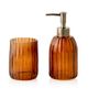Mounting accessories - Stripes brown glass Toothbrush holder BA70093  - ANDREA HOUSE