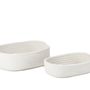 Caskets and boxes - Set of 2 white polyester and cotton baskets BA70165 - ANDREA HOUSE