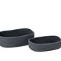 Caskets and boxes - Set of 2 grey polyester and cotton baskets BA70166 - ANDREA HOUSE