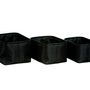 Caskets and boxes - Set of 3 black polyester baskets BA70169 - ANDREA HOUSE