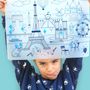 Design objects - Silicone colouring table mat for kids included 5 markers- PARIS - SUPERPETIT