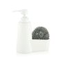 Kitchen utensils - White Polyresin Soap Dispenser with Scrubber CC70058 - ANDREA HOUSE
