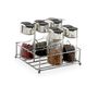 Kitchen utensils - 6 Jar Chrome and Glass Spice Holder CC70095  - ANDREA HOUSE