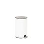 Garbage cans - White metal pedal bin. Soft close lid CC70174 - ANDREA HOUSE