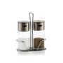 Kitchen utensils - Glass oil & vinegar set w/ chrome stand MS70217 - ANDREA HOUSE