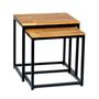 Coffee tables - Set of 2 oak wood/black metal tables MU70186 - ANDREA HOUSE