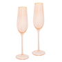 Cadeaux - Lot de 2 flûtes à champagne en cristal rose - CRISTINA RE