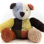 Soft toy - Harlequin bear -  Sustainable, handmade, fairtrade soft toy - KENANA KNITTERS