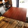 Dining Tables - Table with top (mahogany veneer) and starbase steel leg - LIVING MEDITERANEO