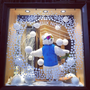Christmas garlands and baubles -  ANIMATED WHITE  & BROWN BEARS LÉON AND LÉO SKIING - - ATELIER MT - ANIMATE FACTORY