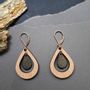 Jewelry - Earring and necklace AMANDE with wood and leather - NI UNE NI DEUX BIJOUX