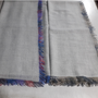 Scarves - grey felted scarf with coloured fringes - PATRIZIA D.