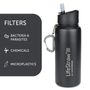 Accessoires de voyage - Gourde 0.7L en acier inoxidable avec filtre à eau, noir - LIFESTRAW®