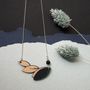 Jewelry - Neckless PLUME in wood and leather - NI UNE NI DEUX BIJOUX