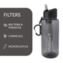 Travel accessories - Bottle with water filter 1L, BPA-free plastic, gray - LIFESTRAW®