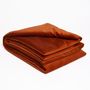 Throw blankets - ORANGE PLAIN VELVET QUILT - MAISON LEVY