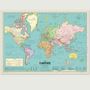 Stationery - Poster Map of the World 2020 style vintage planisphere detailed - PAPPUS ÉDITIONS