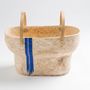 Pottery - Paper Clay Vase (Natural with Blue Strip Double) - INDIGENOUS
