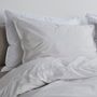 Linge de lit - Parure de lit en PERCALE COTON blanc/gris - SUITE702