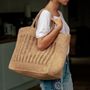 Shopping baskets - JANE TOTE BAG - natural dyed raffia tote - SANABAY