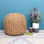 Ottomans - jute knitted pouf - NATURAL FIBRES