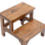 Stools - wooden double step stool - NATURAL FIBRES