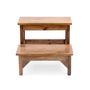 Stools - wooden double step stool - NATURAL FIBRES