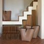 Design objects - Set of Leather basket in recycle leather - DAMPAÌ