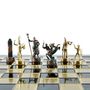 Cadeaux - Jeu d'échecs de mythologie grecque avec échiquier vert/doré et échiquier bronze 36 x 36cm (Medium) - MANOPOULOS CHESS & BACKGAMMON