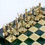 Cadeaux - Jeu d'échecs de mythologie grecque avec échiquier vert/doré et échiquier bronze 36 x 36cm (Medium) - MANOPOULOS CHESS & BACKGAMMON