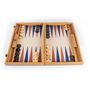 Gifts - CHAMPAGNE BEIGE BACKGAMMON with Blue and Brown - MANOPOULOS CHESS & BACKGAMMON