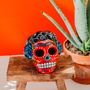Ceramic - Mexican skull with flowers - TIENDA ESQUIPULAS